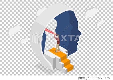 3D Isometric Flat  Illustration of Self Discovery, Personality Development with Inner Identity 3D Isometric Flat  Illustration of Self Discovery, Personality Development with Inner Identity 119270529