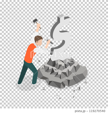 3D Isometric Flat  Illustration of Making Money, Profitable Investment 119270540