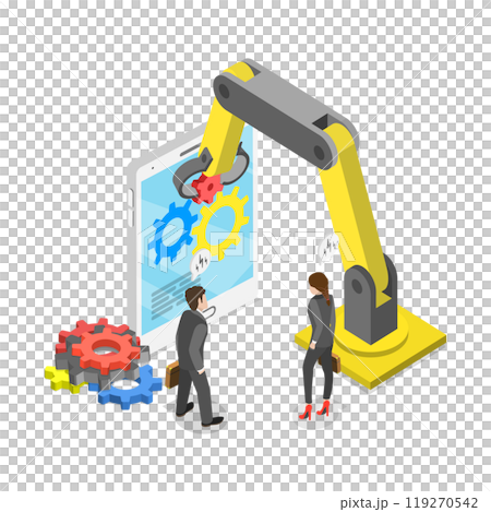 3D Isometric Flat Illustration of Smart Business Process, Innovations and Technologies Improving 3D Isometric Flat Illustration of Smart Business Process, Innovations and Technologies Improving 119270542