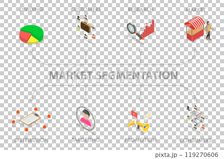 3D Isometric Flat Illustration of Market Segmentation, Strategy and Management 3D Isometric Flat Illustration of Market Segmentation, Strategy and Management 119270606