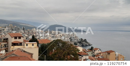 Kavala city in northern Greece, Macedonia region. Picture of the old city, harbour and antique fortres 119270754