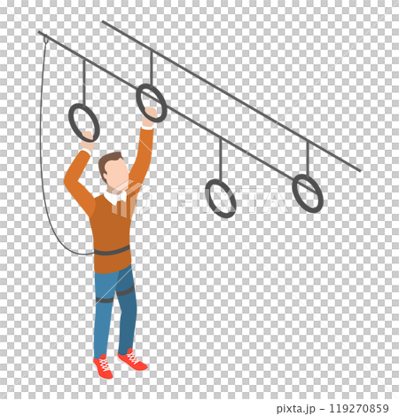 3D Isometric Flat Illustration of Rope Park. Item 4 3D Isometric Flat Illustration of Rope Park. Item 4 119270859