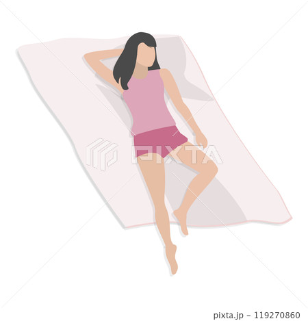 3D Isometric Flat  Set of Men And Women Sleeping Poses. Item 4 119270860