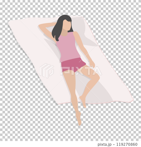 3D Isometric Flat  Set of Men And Women Sleeping Poses. Item 4 119270860
