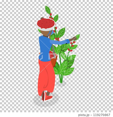3D Isometric Flat Illustration of Coffee Plantation. Item 3 3D Isometric Flat Illustration of Coffee Plantation. Item 3 119270867