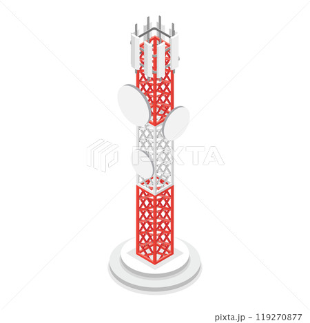 3D Isometric Flat  Set of Telecom Towers. Item 1 3D Isometric Flat  Set of Telecom Towers. Item 1 119270877