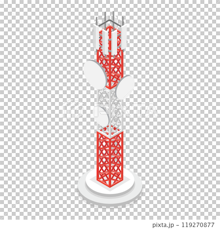3D Isometric Flat  Set of Telecom Towers. Item 1 3D Isometric Flat  Set of Telecom Towers. Item 1 119270877