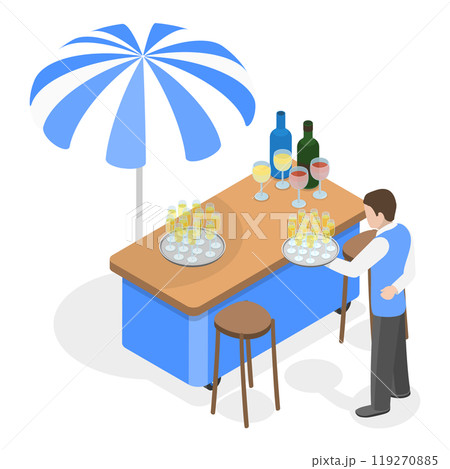 3D Isometric Flat Set of Fair Kiosks. Item 1 3D Isometric Flat Set of Fair Kiosks. Item 1 119270885