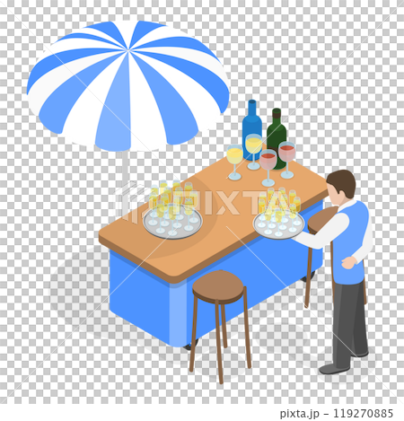 3D Isometric Flat Set of Fair Kiosks. Item 1 3D Isometric Flat Set of Fair Kiosks. Item 1 119270885