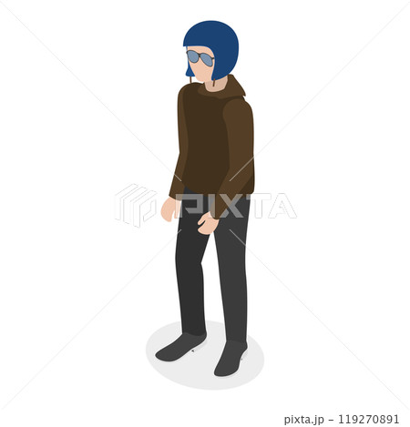 3D Isometric Flat  Set of Professions. Item 1 119270891