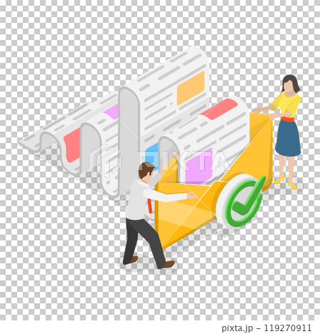 3D Isometric Flat  Illustration of Online Marketing Campaign. Item 3 119270911