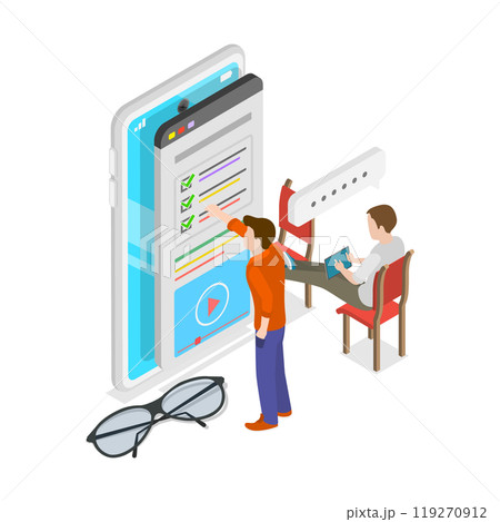 3D Isometric Flat Illustration of Customer Feedback. Item 2 3D Isometric Flat Illustration of Customer Feedback. Item 2 119270912