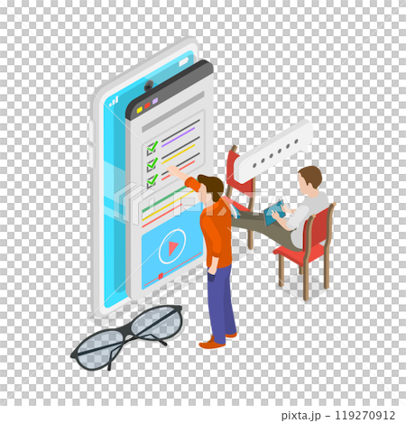 3D Isometric Flat Illustration of Customer Feedback. Item 2 3D Isometric Flat Illustration of Customer Feedback. Item 2 119270912