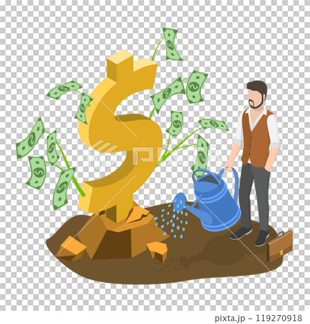 3D Isometric Flat Illustration of Finance Growth. Item 2 3D Isometric Flat Illustration of Finance Growth. Item 2 119270918
