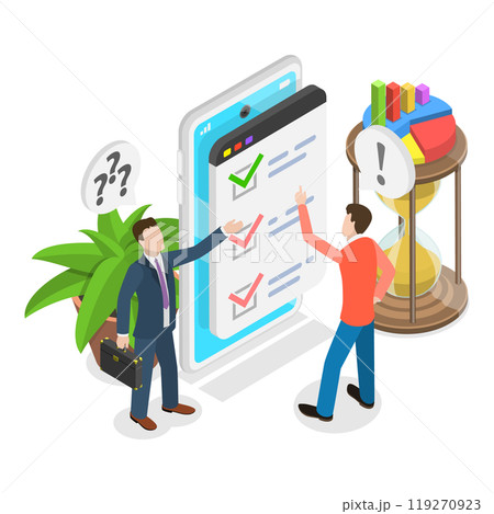 3D Isometric Flat  Illustration of Time Management. Item 3 119270923
