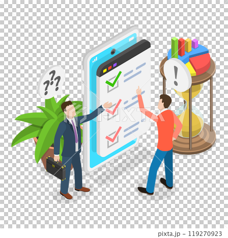 3D Isometric Flat  Illustration of Time Management. Item 3 119270923