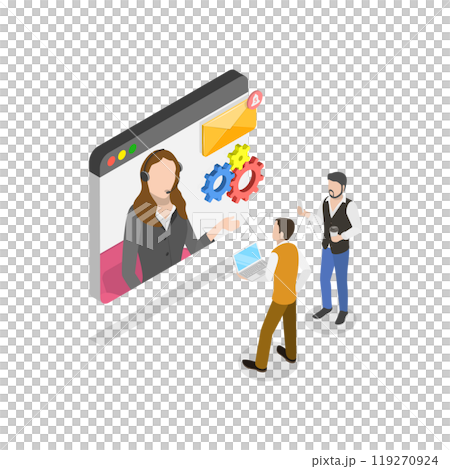 3D Isometric Flat  Illustration of Software Development and Integration. Item 2 119270924