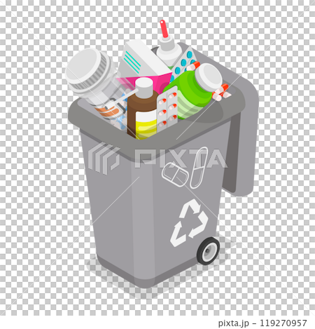 3D Isometric Flat  Illustration of Waste Management. Item 4 119270957