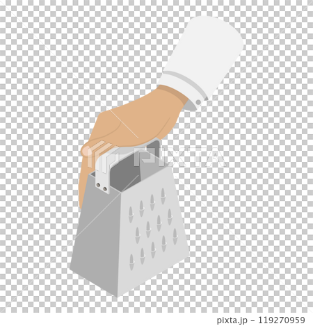 3D Isometric Flat Set of Hands Holding Kitchen Utensils. Item 6 3D Isometric Flat Set of Hands Holding Kitchen Utensils. Item 6 119270959
