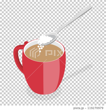 3D Isometric Flat Icon of Sugar Packs Set. Item 3 3D Isometric Flat Icon of Sugar Packs Set. Item 3 119270979