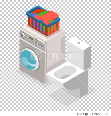 3D Isometric Flat Set of Bathroom Interior Furniture. Item 5 3D Isometric Flat Set of Bathroom Interior Furniture. Item 5 119270990