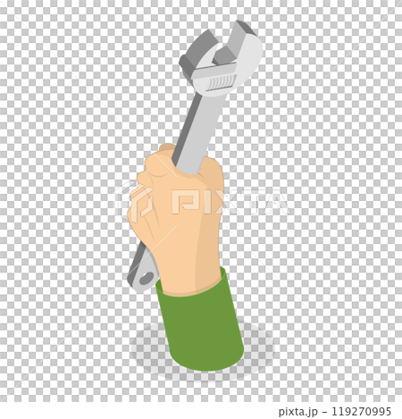 3D Isometric Flat  Illustration of Hands Of Repair Workers. Item 3 119270995