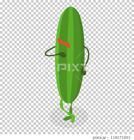 3D Isometric Flat  Set of Cute Vegetables. Item 3 119271001