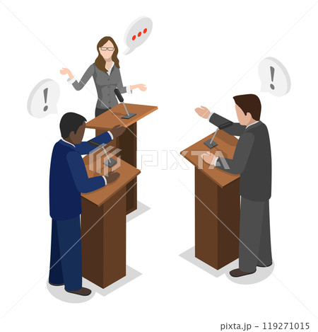 3D Isometric Flat Illustration of Political...のイラスト素材 [119271015] - PIXTA
