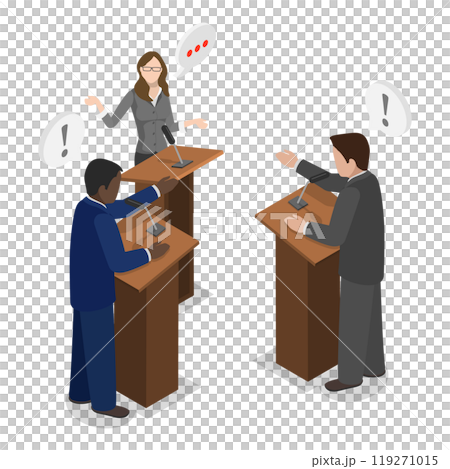 3D Isometric Flat Illustration of Political Election Process. Item 6 3D Isometric Flat Illustration of Political Election Process. Item 6 119271015