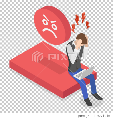 3D Isometric Flat  Set of Mood Scenes. Item 5 119271016