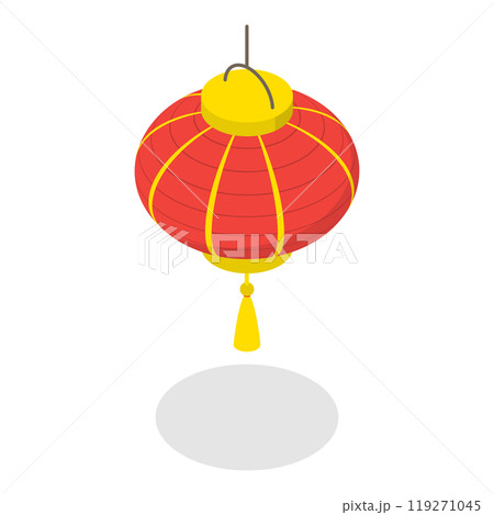 3D Isometric Flat  Set of Japanese Or Chinese Lanterns. Item 2 119271045