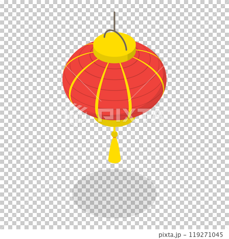 3D Isometric Flat  Set of Japanese Or Chinese Lanterns. Item 2 119271045