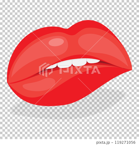 3D Isometric Flat  Set of Female Lips. Item 6 119271056