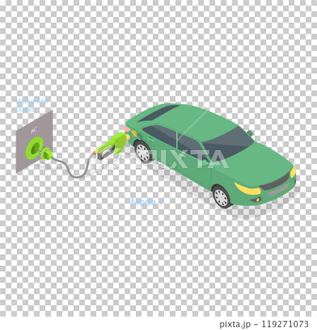 3D Isometric Flat Illustration of Electric Car Charging Modes. Item 4 3D Isometric Flat Illustration of Electric Car Charging Modes. Item 4 119271073