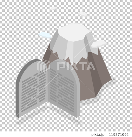 3D Isometric Flat Set of Jewish Symbolism. Item 4 3D Isometric Flat Set of Jewish Symbolism. Item 4 119271092