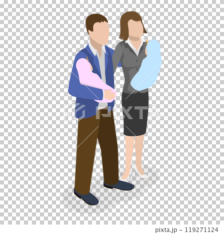 3D Isometric Flat  Illustration of In Vitro Fertilization. Item 6 119271124
