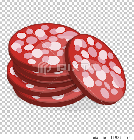 3D Isometric Flat  Set of Sausages and Meat Products. Item 7 119271155