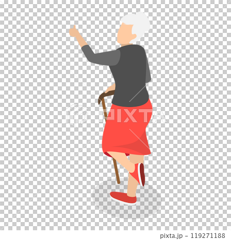 3D Isometric Flat  Illustration of Happy Seniors. Item 2 119271188