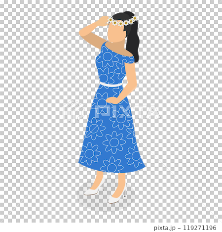 3D Isometric Flat  Set of Summertime Dresses. Item 4 119271196