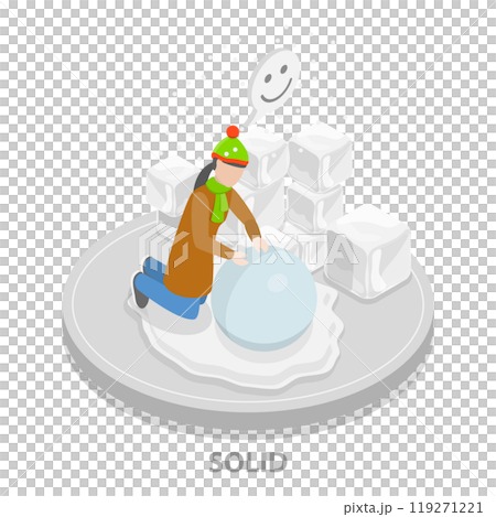 3D Isometric Flat  Illustration of Denisity Of Matter. Item 1 119271221