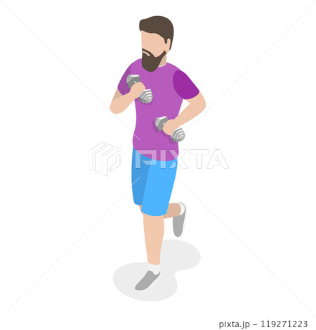 3D Isometric Flat Illustration of Outside Gym. Item 6 3D Isometric Flat Illustration of Outside Gym. Item 6 119271223