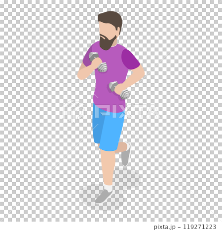 3D Isometric Flat  Illustration of Outside Gym. Item 6 119271223