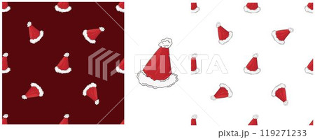 Christmas holidays. Set Seamless patterns in hand draw style 119271233