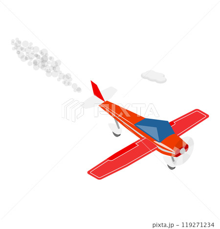 3D Isometric Flat  Illustration of Flying Vintage Airplanes. Item 3 119271234