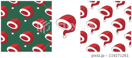 Christmas holidays. Set Seamless patterns in hand draw style 119271261