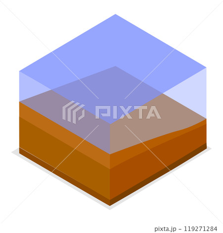 3D Isometric Flat  Set of Different Soil Layers. Item 3 119271284