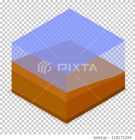 3D Isometric Flat Set of Different Soil Layers. Item 3 3D Isometric Flat Set of Different Soil Layers. Item 3 119271284