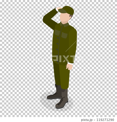 3D Isometric Flat Set of Soldiers in Uniform. Item 2 3D Isometric Flat Set of Soldiers in Uniform. Item 2 119271290