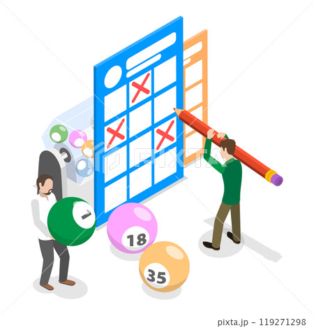 3D Isometric Flat Set of Lottery Winners. Item 2 3D Isometric Flat Set of Lottery Winners. Item 2 119271298