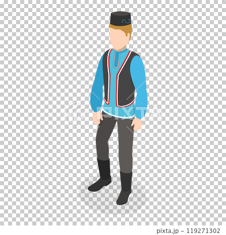 3D Isometric Flat  Set of Ethnic Groups. Item 2 119271302
